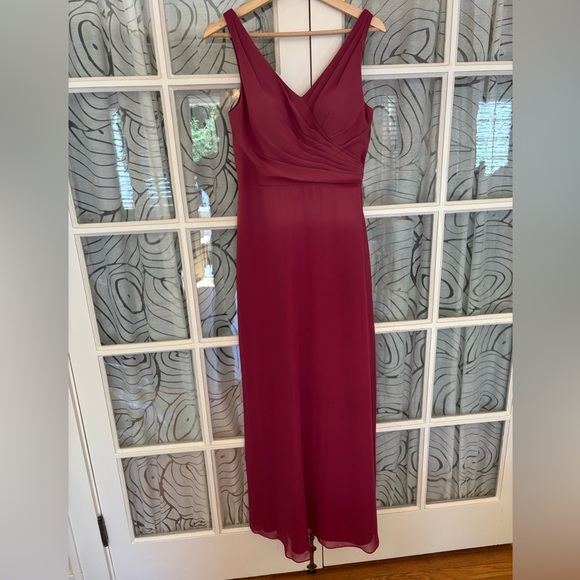 Azazie raspberry red bridesmaid sleeveless maxi dress - Picture 2 of 12